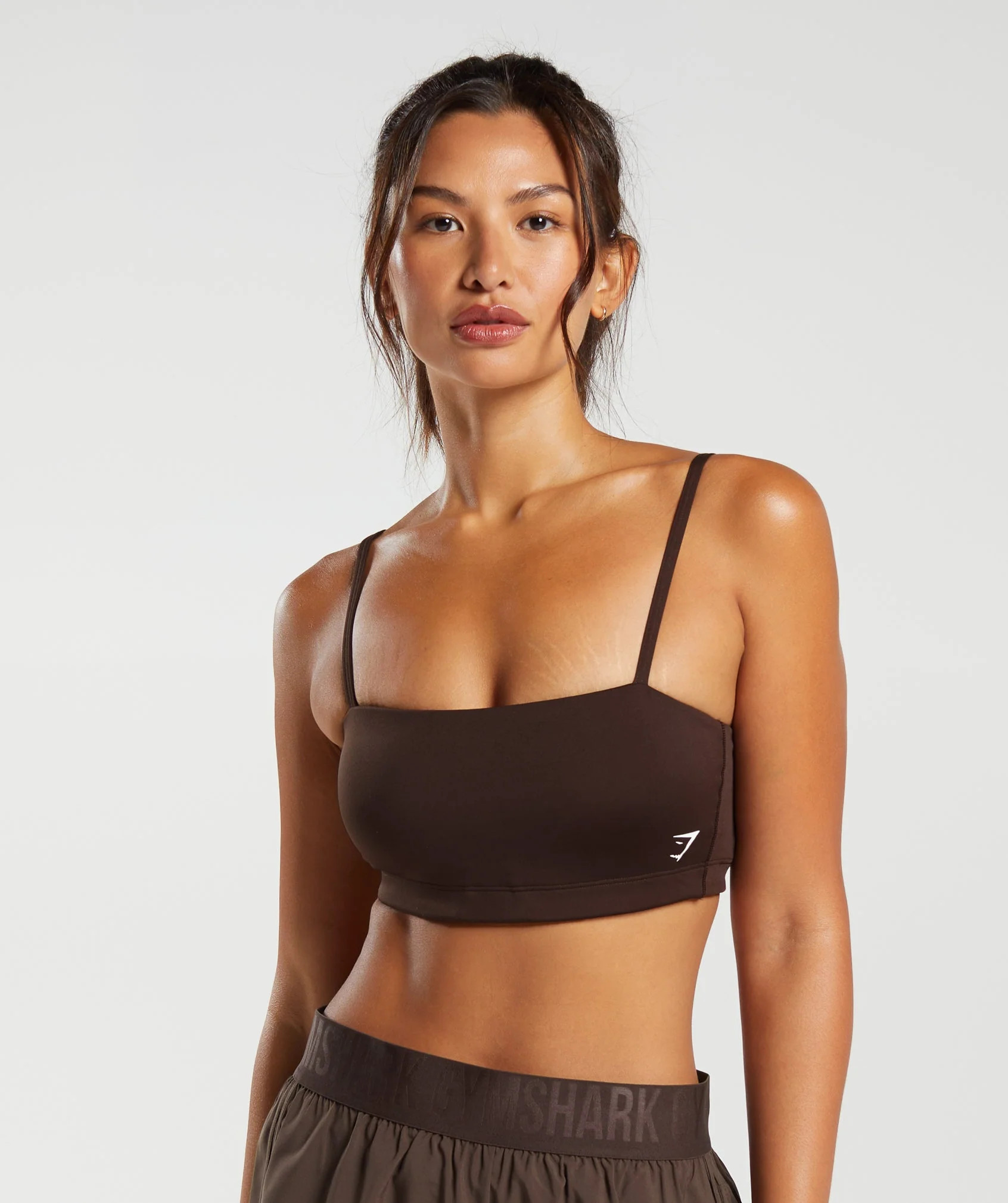 Gymshark Bandeau Sports Bra - Shadow Brown | Gymshark (Global)