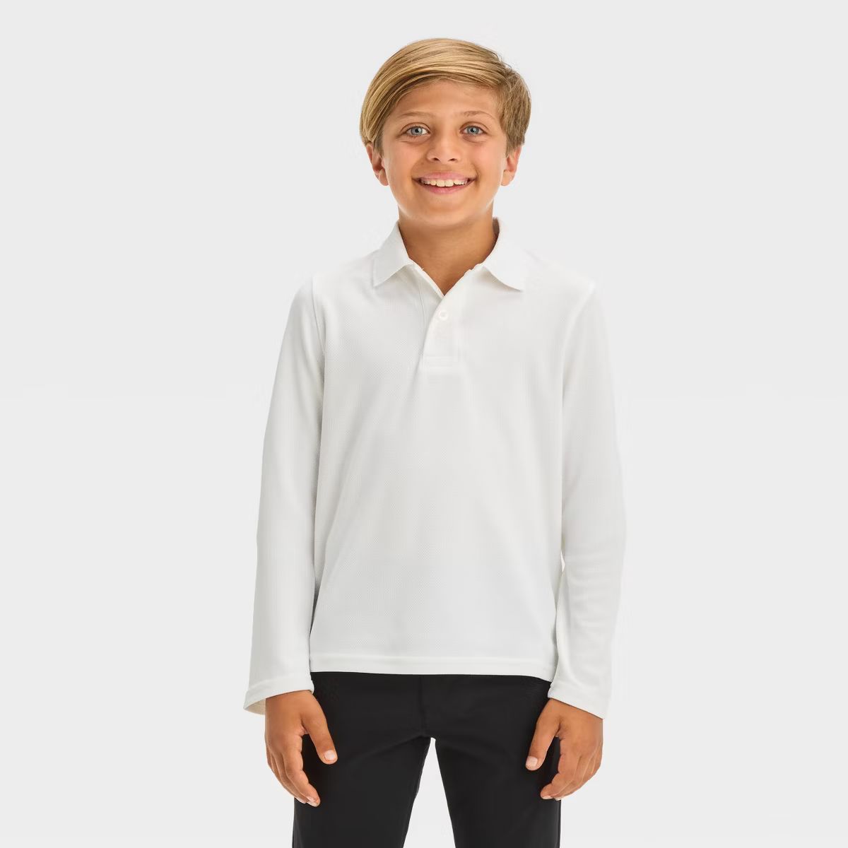 Boys' Long Sleeve Performance Uniform Polo Shirt - Cat & Jack™ | Target