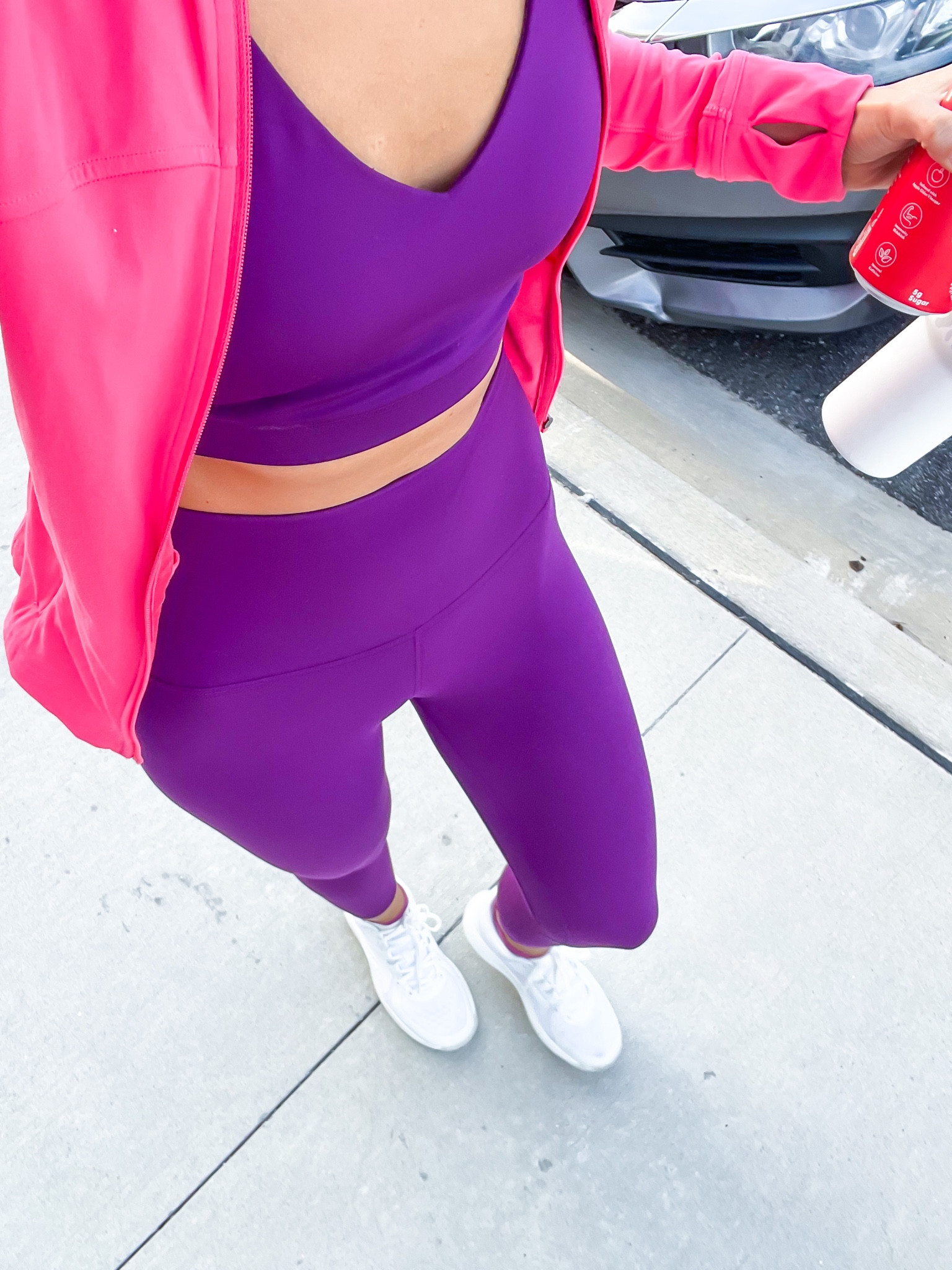 Lululemon aligns 23” (dramatic magenta, sz 0). Lululemon envital bra (dramatic magenta, sz 4). Lululemon define cropped jacket (sz 2). Lululemon strongfeel training shoes (TTS). 

#LTKshoecrush #LTKfindsunder100 #LTKfitness