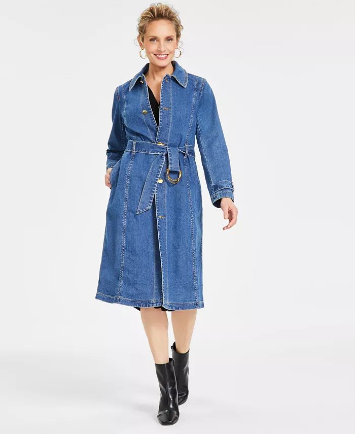 I.N.C. International Concepts Women's Denim Trench Coat, Created for Macy's - Macy's | Macy's