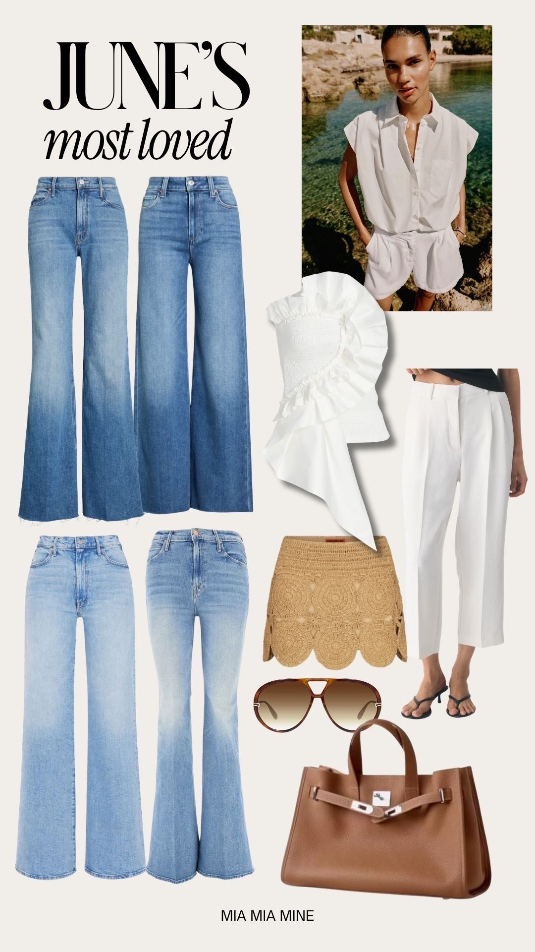 June’s top 10 best sellers
Mother hustler jeans
Mother flares jeans
Paige Anessa jeans on sale
Simon miller raffia skirt
Amazon Hermes tote
Farm Rio top

#LTKSaleAlert #LTKSeasonal #LTKOver40