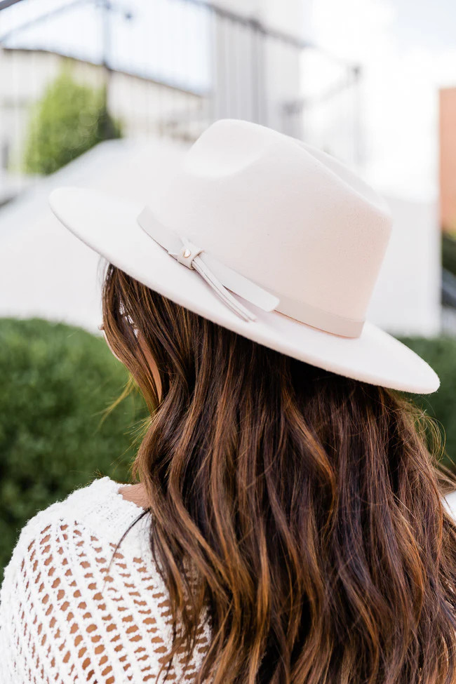 Calling My Name Cream Wide Brim Fedora Hat | Pink Lily