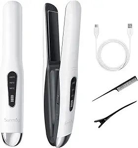Sunmay Voga Cordless Hair Straightener and Curler 2 in 1, Cordless Travel Flat Iron for Touching ... | Amazon (US)