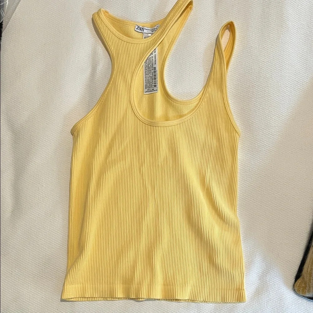 Zara Sunny Yellow Ribbed Tank Top | Poshmark