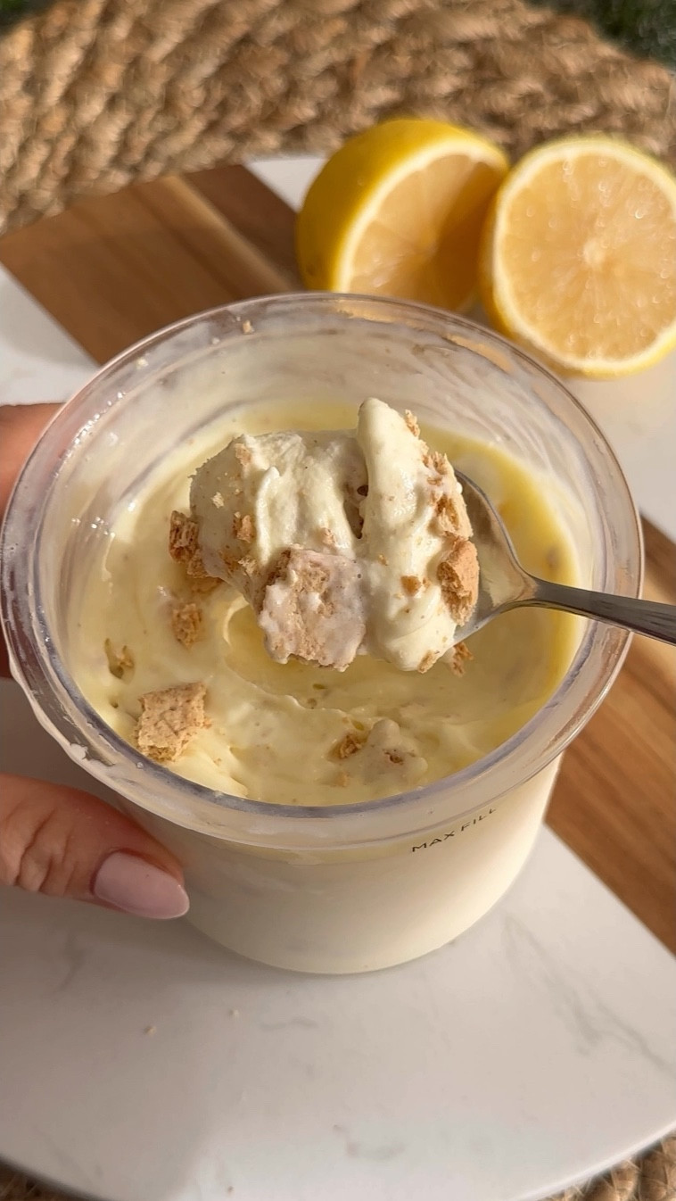 LEMON ICE CREAM WITH GRAHAM CRACKER (NINJA CREAMI)

I know I keep saying this but this lemon ice cream recipe might be my favorite one yet!

Ingredients:
* 1 cup Fairlife 2% Milk
* 1 scoop Vanilla Protein Powder I use Clean Simple Eats
* 2 tbsp Lemon Pudding Mix
* 1 Graham Cracker

Directions:
Take a Ninja Creami pint container and fill it up with all the ingredients except graham crackers.

Next, take your frother and froth until all are combined. If you do not have a frother you can use a blender.

Freeze the mix for at least 8 hours but I typically like to do it overnight for about 24 hours so it can completely harden.

Take the container out and put it into the Ninja Creamiand then blend on “Lite Ice Cream.”
Remove from the Ninja Creami and check to see what it looks like.

If it has a nice creamy texture then you can skip the next step. However, if the ice cream looks crumbly or a little stiff, make a hole in the middle and add about 1-2 tsp. of milk.

Put it back in the machine and hit “re-spin”.
When it’s done, add in some graham crackers and hit "mix-ins".

After it's done mixing, take it out and enjoy!


#LTKFamily #LTKCyberWeek