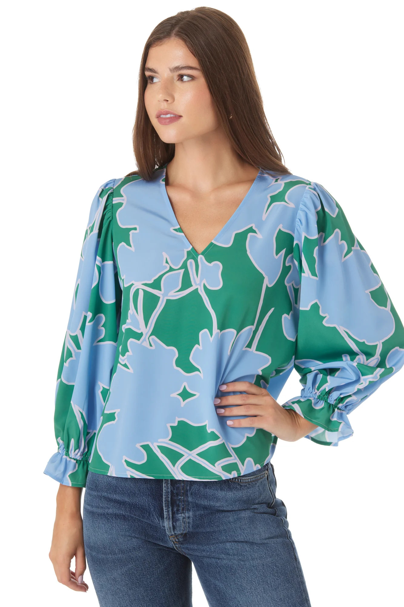 Jaimie Top in Floral Figure | CROSBY by Mollie Burch | CROSBY by Mollie Burch
