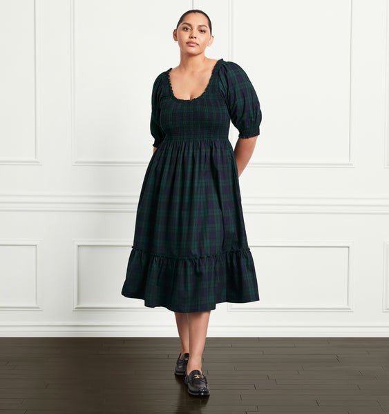 The Louisa Nap Dress - Blackwatch Tartan | Hill House Home