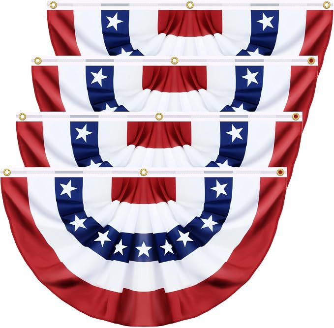 4 Pack Large Size 3 X 6 FT American Bunting Flag USA Pleated Fan Flag 4th of July Decorations Mem... | Amazon (US)