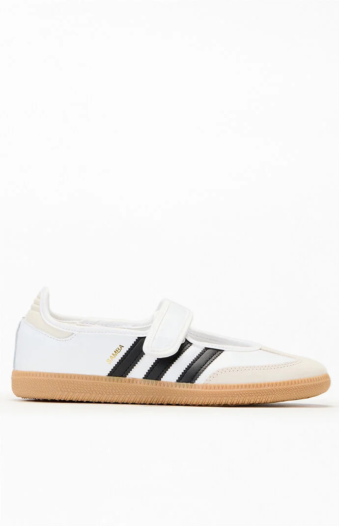 Adidas Women's Samba Jane Sneakers in White/Black - Size 7.5 | PacSun