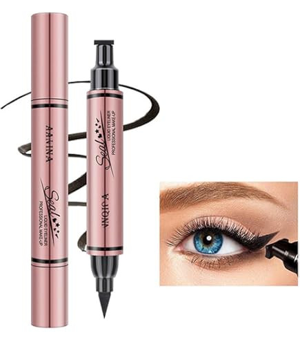 PAGE VINE Winged Eyeliner Stamp Pen Dual Head Rotating Design, Quick-Dry, Long-Lasting, Smudge-Proof for Easy Cat Eye (Black) | Amazon (US)