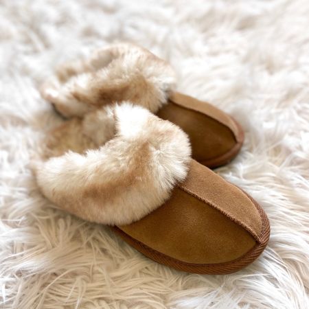 PSA! These are THE BEST slippers and worth waaay more than the price, IMO! Real suede leather slippers with soft faux fur inner. Perfect gift idea. So good! On sale 30% off right now, so just $14!! They come in a few other colors too.

#LTKSeasonal #LTKsalealert #LTKHoliday