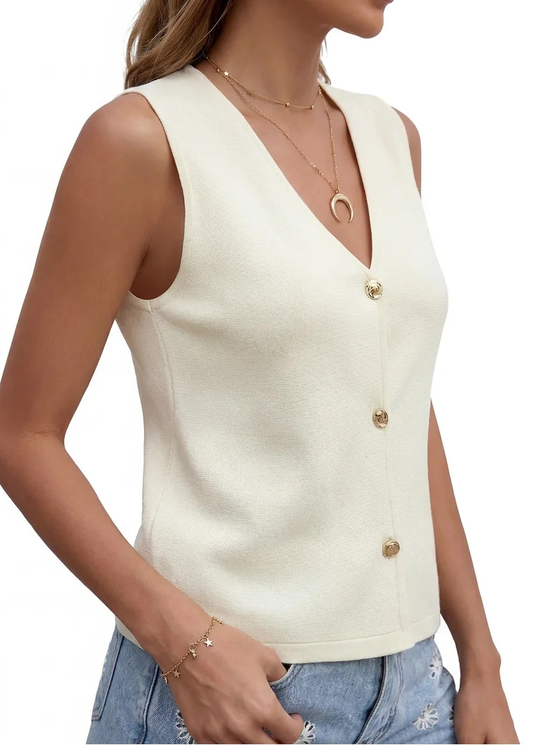 PRETTYGARDEN Women's Button Up Sweater Vest, Sizes S-XXL | Walmart (US)