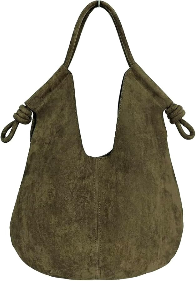 Large Suede Hobo Bags for Women Elegant Tote Shoulder Handbags Purses Satchel for Travel Work | Amazon (US)