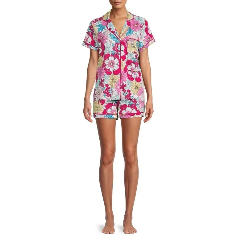 Secret Treasures Women's and Women's Plus Size Top and Shorts Pajama Set, 2-Piece | Walmart (US)