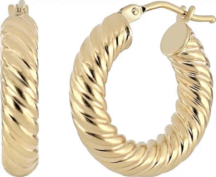 14K Gold Chunky Coil Tube Hoop Earrings | Nordstrom