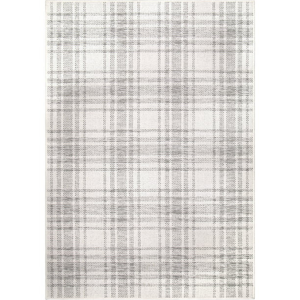 My Texas House Hampshire Plaid Reversible Indoor/ Outdoor Area Rug, Natural Silverton, 5' x 7' | Walmart (US)