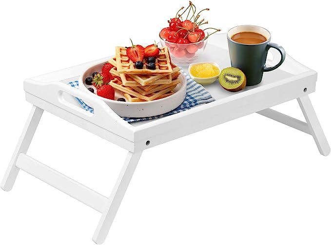 Breakfast Tray Folding Legs with Handles Kids Bed Tray Table for Sofa Eating,Drawing,Platters Bam... | Amazon (US)