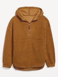 Cozy Sherpa Half-Zip Tunic Hoodie for Women | Old Navy (US)