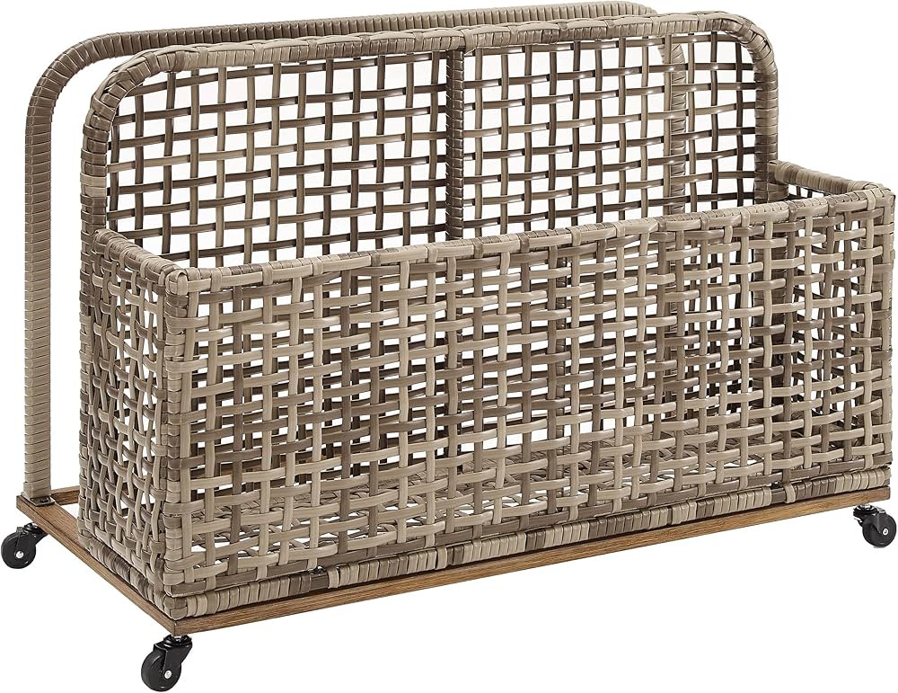 Crosley Furniture CO7308BR-GY Ridley Outdoor Wicker and Metal Pool Storage Caddy, Distressed Gray... | Amazon (US)