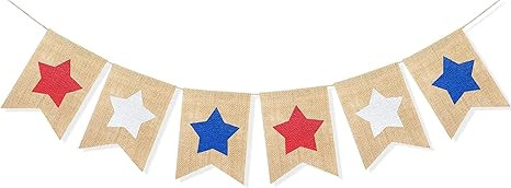 Uniwish Red White and Blue Stars Banner, Patriotic 4th of July Decorations American Independence ... | Amazon (US)