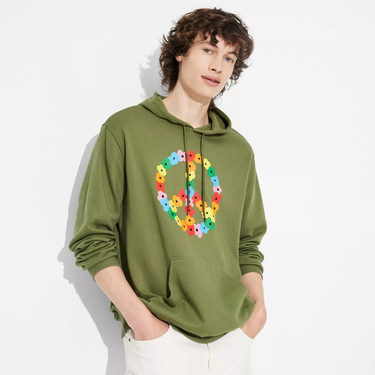Pride Adult The PHLUID Project 'Peace Sign' Hooded Sweatshirt - Green | Target