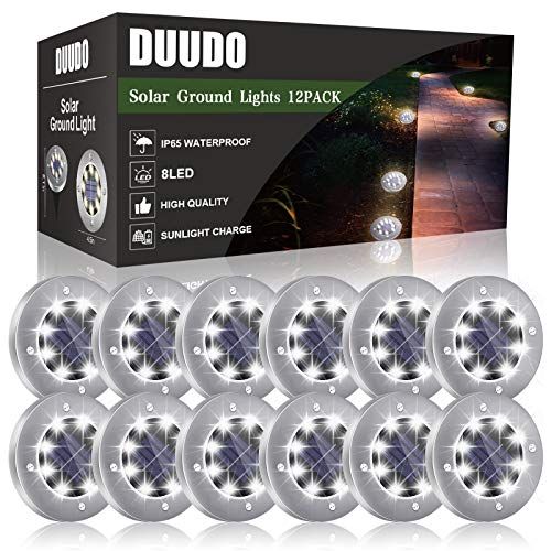 DUUDO Solar Ground Lights, Solar Lights Outdoor IP65 Waterproof, Outdoor Solar Lights Bright in-Grou | Amazon (US)