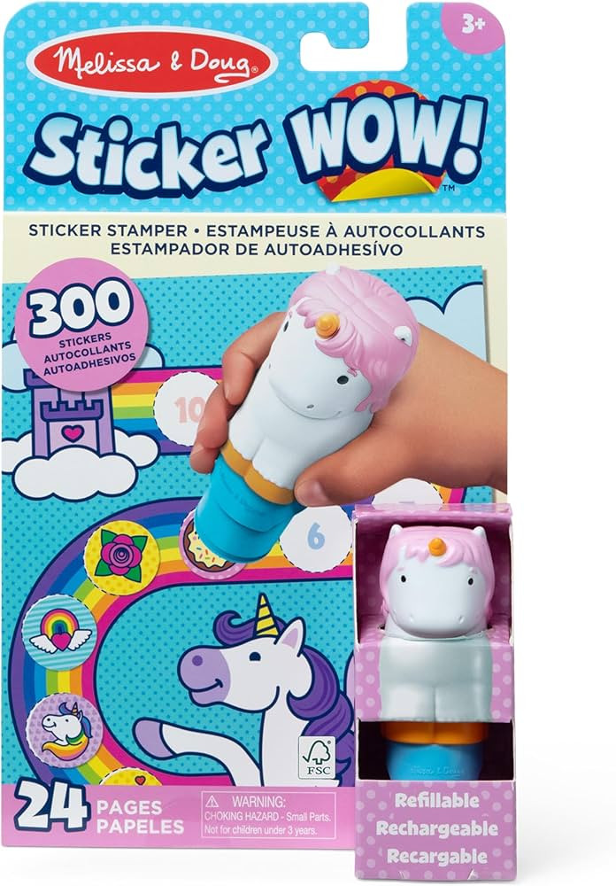 Melissa & Doug Sticker Wow!™ 24-Page Activity Pad and Sticker Stamper, 300 Stickers, Arts and C... | Amazon (US)