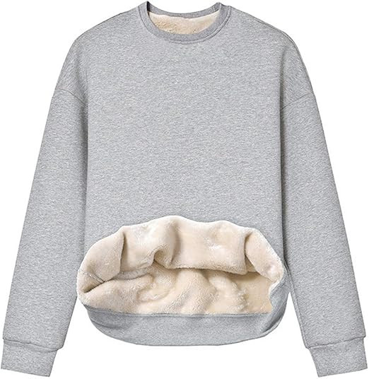 Gihuo Women's Winter Fleece Sherpa Lined Crewneck Pullover Sweatshirt | Amazon (US)
