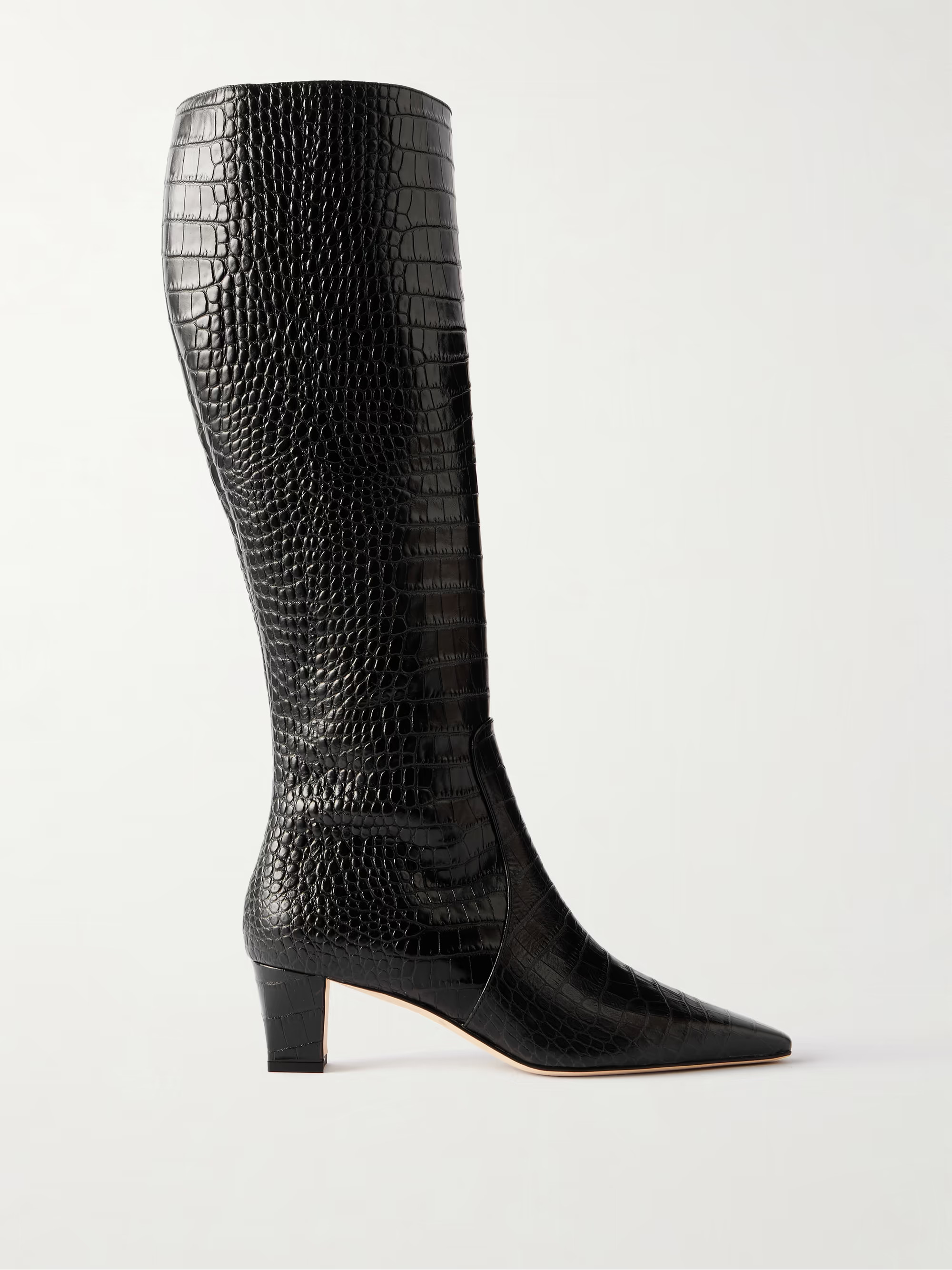 Penelope 50 croc-effect leather knee boots | NET-A-PORTER (UK & EU)