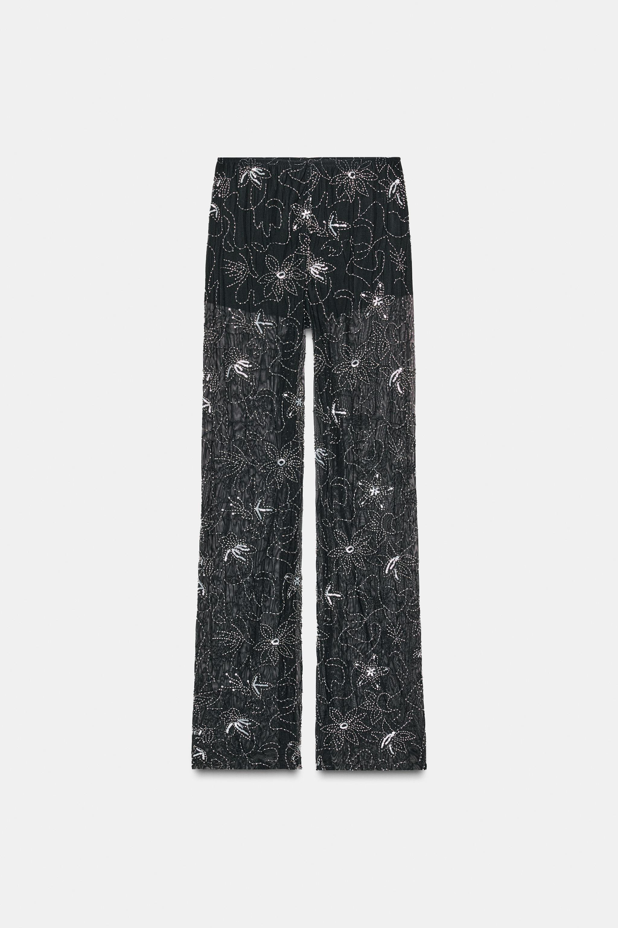 BEADED SEQUIN PANTS | Zara US