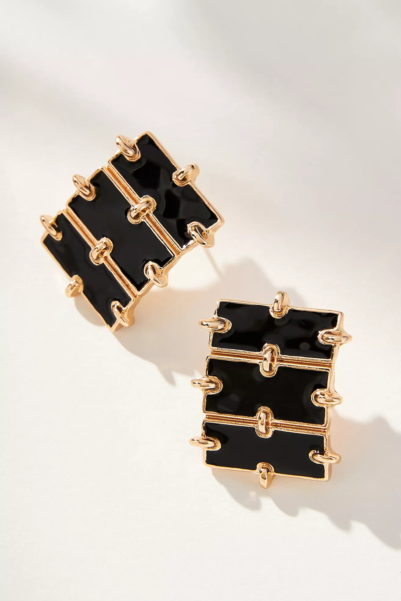 Enamel Rectangle Link Earrings | Anthropologie (US)