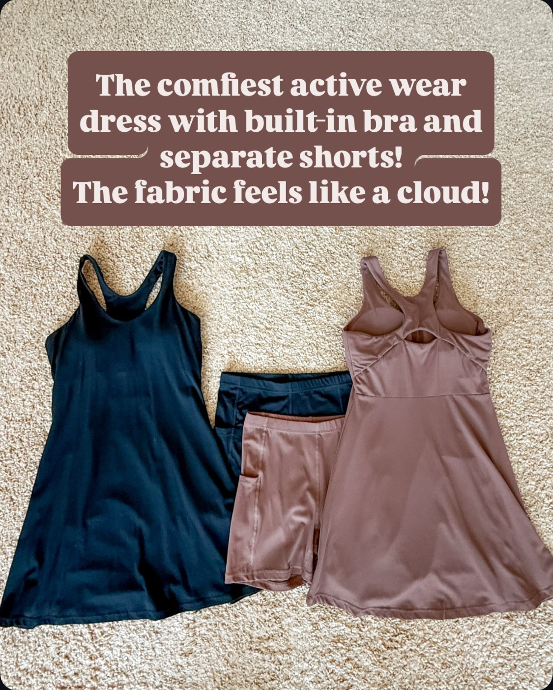 My favorite activewear dress on Amazon with built -in- bra with removable pads and separate shorts with pockets. Ultra comfy cloud like material.  For ref: I'm 5'1", 108lbs and I wear the XS. 

#LTKOver40 #LTKPetite #LTKFindsUnder50