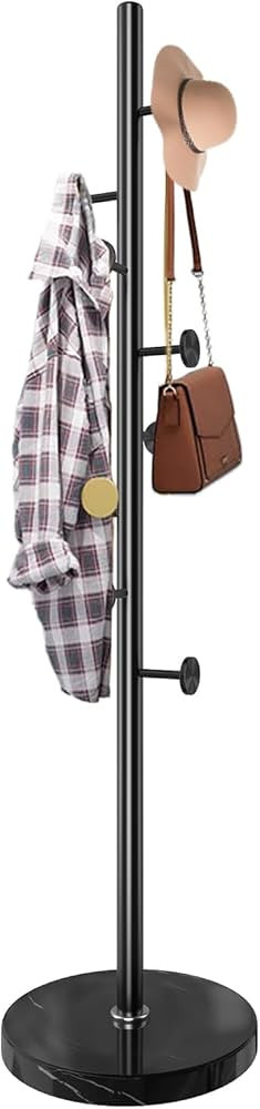 Modern Metal Coat Rack Stand, Coat Rack Freestanding with Natural Marble Base, Sturdy Heavy Duty ... | Amazon (US)