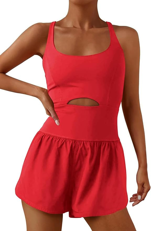 ReachMe Womens Running Onesie Workout Rompers Athletic Romper One Piece Outfits Exercise Jumpsuit... | Amazon (US)