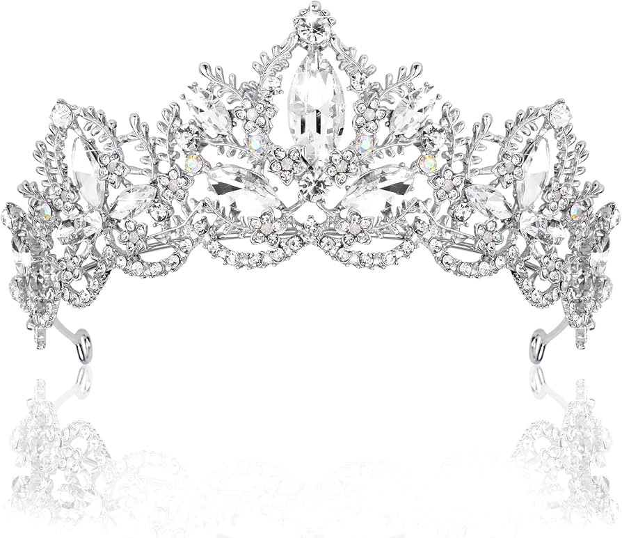 Silver Tiara Wedding Tiaras and Crowns for Women Rhinestone Queen Tiara for Women Princess Crown ... | Amazon (US)