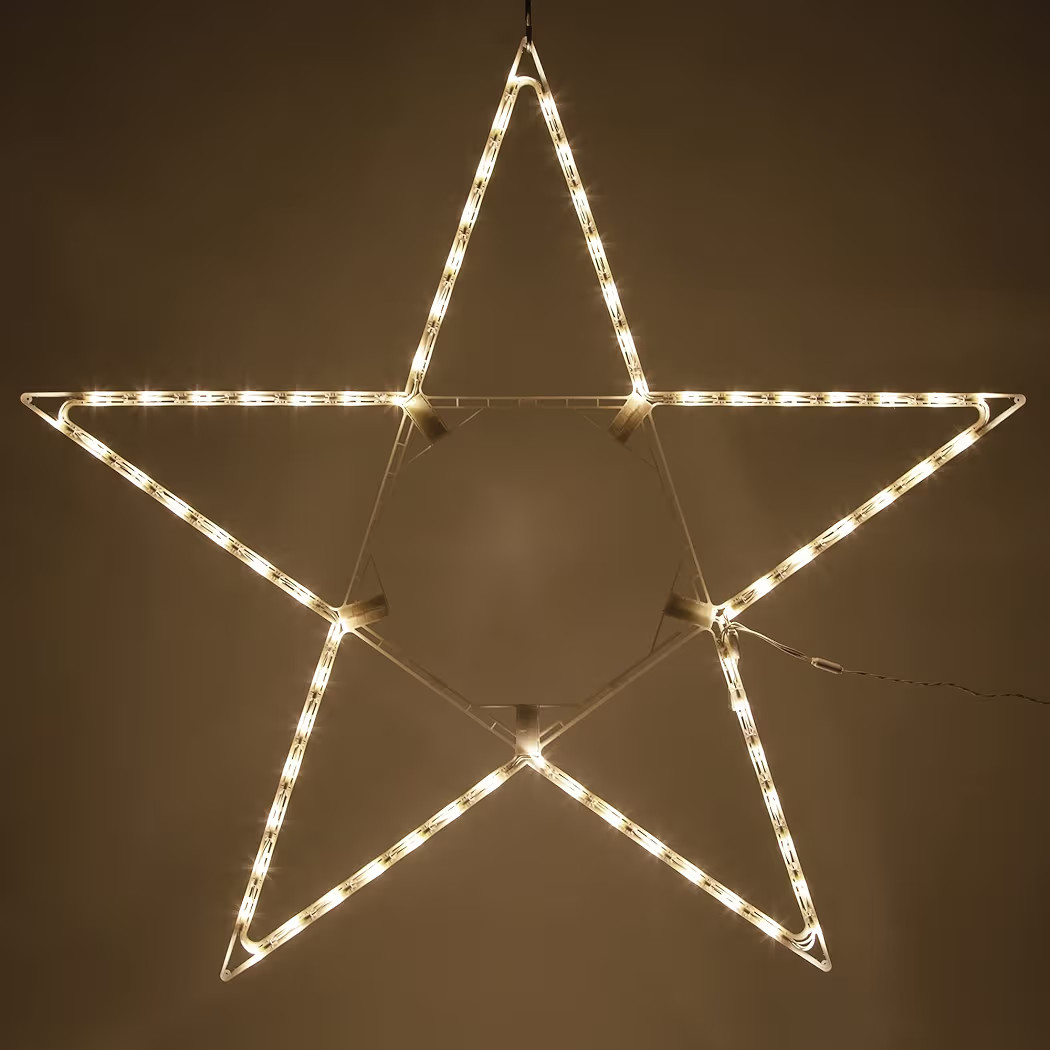 48" Warm White LED Christmas Star Decoration Folding Outdoor Star Décor, Lighted Christmas Star Outdoor Star Light | Amazon (US)