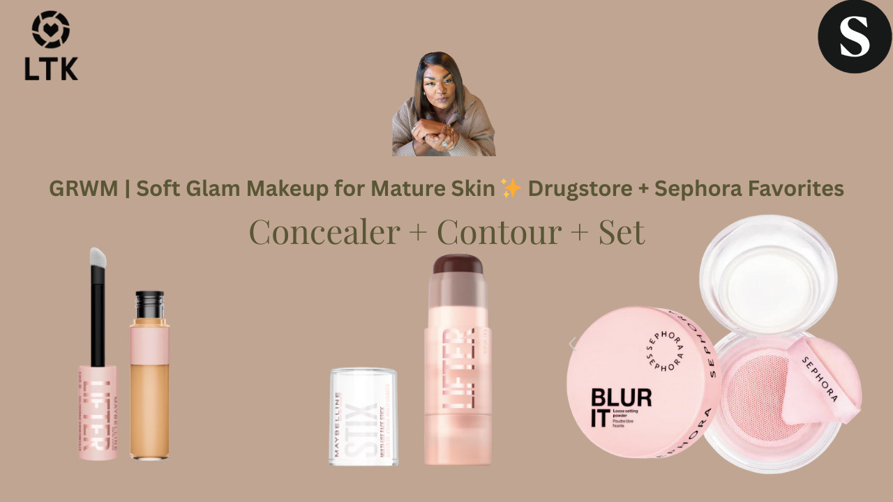 GRWM | Soft Glam Makeup for Mature Skin ✨ Drugstore + Sephora Favorites


Get ready with me as I create a soft glam, everyday makeup look using a mix of drugstore and Sephora favorites. This routine is hydrating, skin-friendly, and perfect for mature skin — flawless without feeling heavy. All products are linked for easy shopping!

ShopMy:
https://shopmy.us/shop/collections/3712039

LTK:
https://liketk.it/5Ps6g

Unice Bob Wig
 https://tidd.ly/4aXPMvn

This GRWM features a full face of complexion-focused makeup with hydrating primers, smoothing powders, soft sculpting, and warm neutral tones. Ideal for women 45+ who want glow, definition, and comfort that lasts all day.


#GRWM #MakeupOver40 #MakeupOver50 #MatureSkinMakeup #SoftGlamMakeup #DrugstoreMakeup #SephoraFavorites #EverydayGlam #FullFaceMakeup #Over50AndChic


GRWM makeup, makeup for mature skin, makeup over 50, makeup over 40, soft glam makeup, everyday makeup routine, drugstore makeup favorites, Sephora makeup haul, full face makeup tutorial, hydrating makeup routine, makeup for dark skin, affordable makeup routine, glow makeup for mature skin
 

 #LTKgrwm #LTKOver40 #LTKBeauty