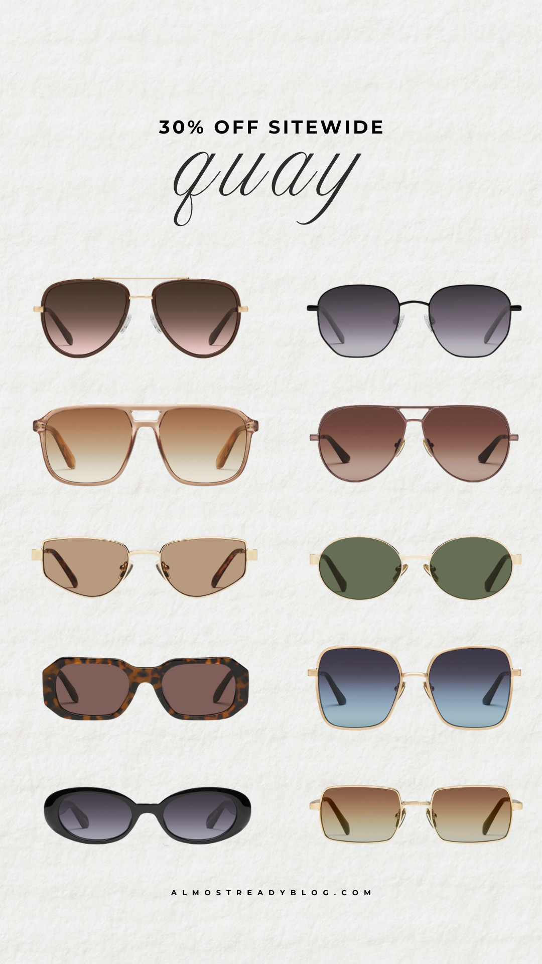 Quay 30% off sitewide, summer accessories, summer must haves, vacation must haves, sunglasses. 

 

#LTKSaleAlert