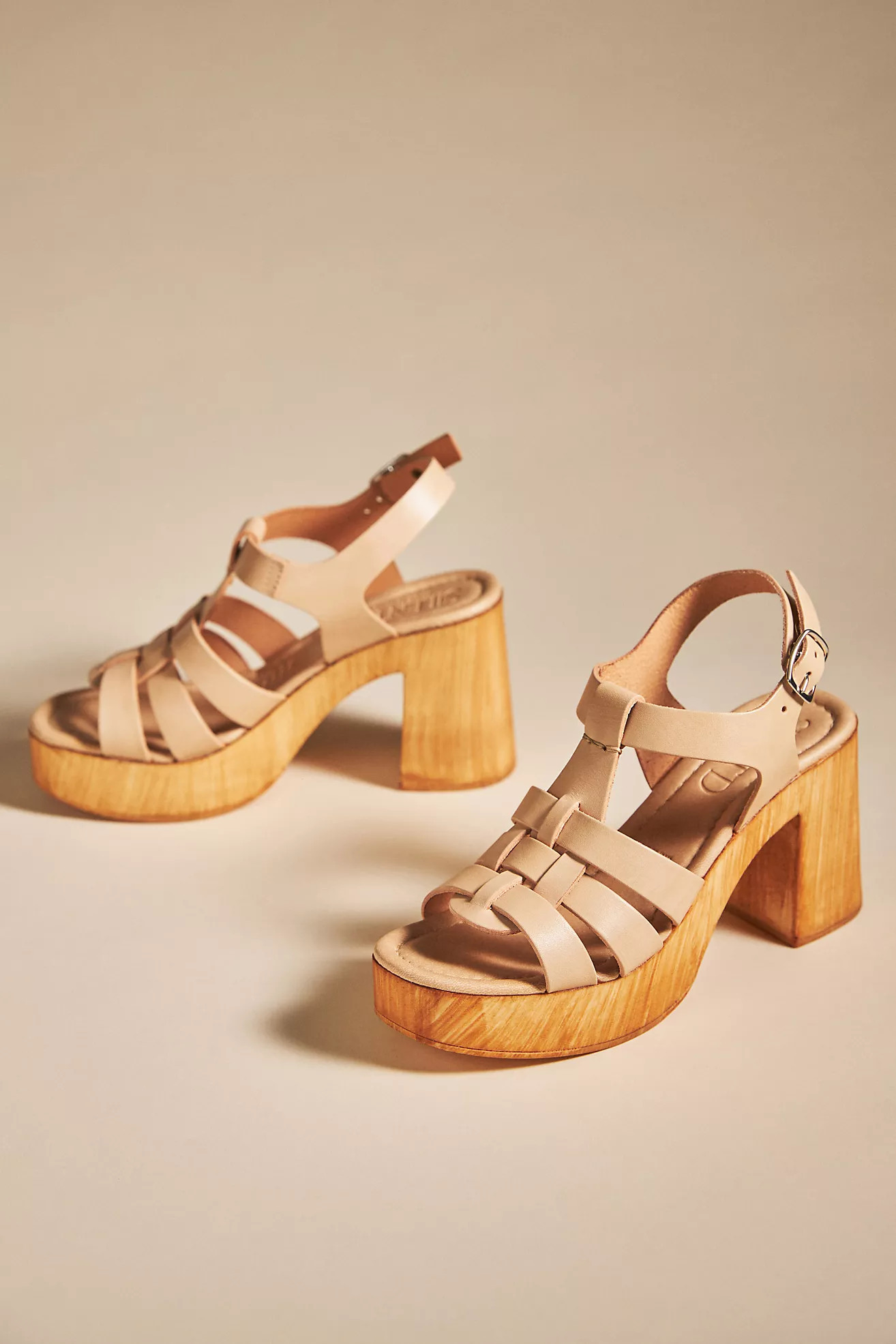 Silent D Wooden Fisherman Heels | Anthropologie (US)