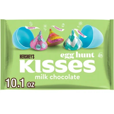 Hershey`s KISSES Milk Chocolate Egg Hunt, Easter Candy Bag, 10.1 oz | Walmart (US)