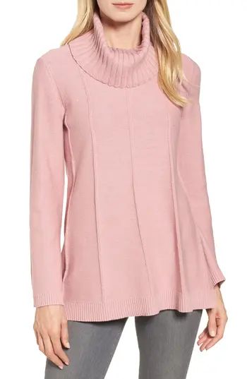 Women's Chaus Cowl Neck Bell Sleeve Ribbed Sweater, Size Small - Pink | Nordstrom