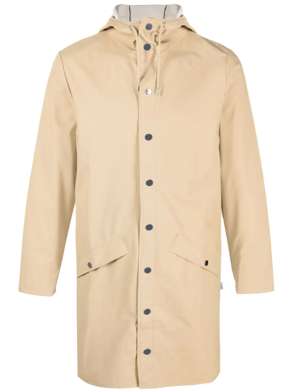 Rains hooded long-sleeve raincoat - Neutrals | Farfetch Global