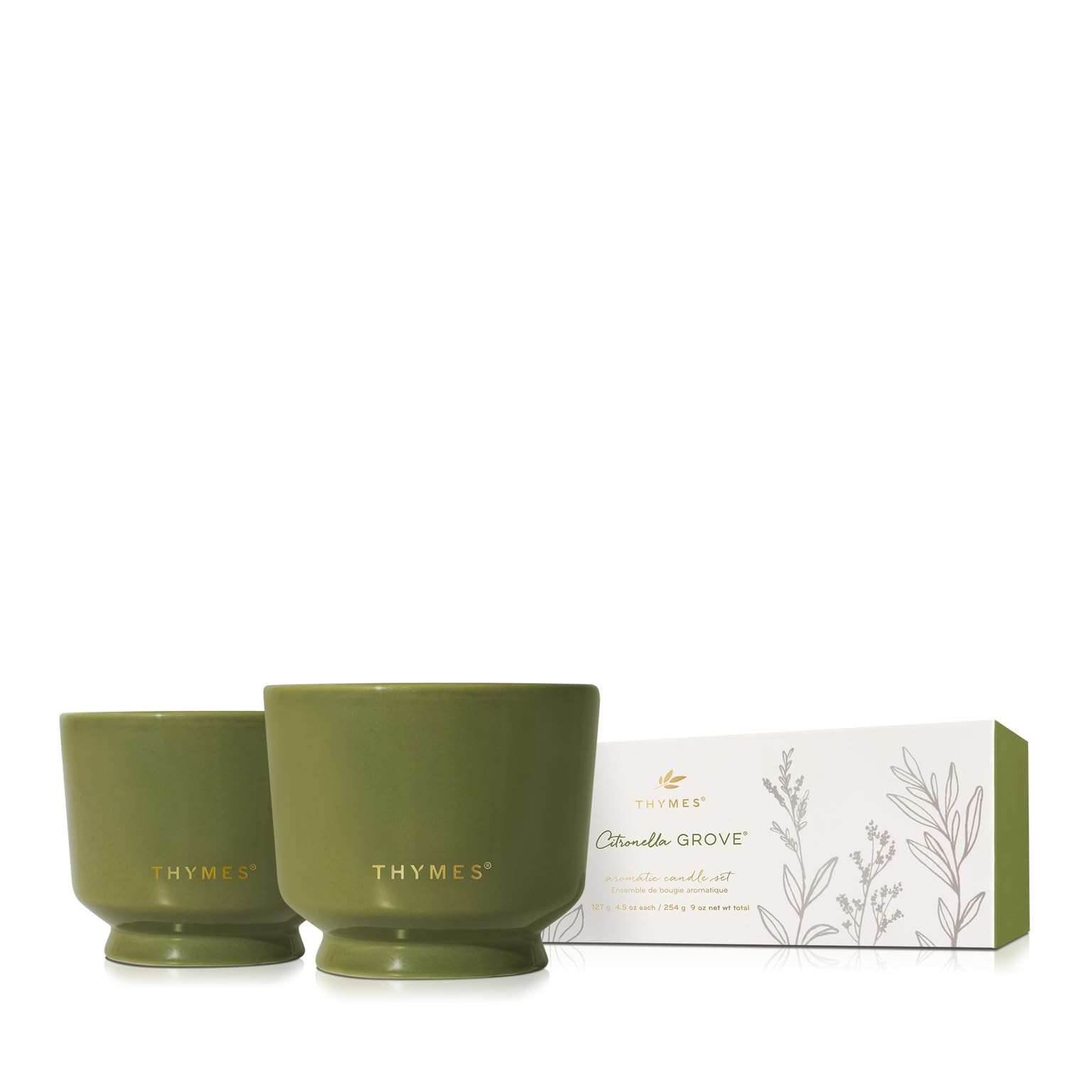 Thymes Citronella Grove Candles Set of 2 - Outdoor Citronella Candles for Patio with Scent Notes ... | Amazon (US)