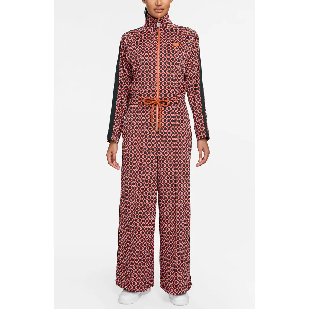 Nike Sportswear Long Sleeve Jumpsuit in Campfire Orange/Seaweed at Nordstrom, Size Small | Nordstrom