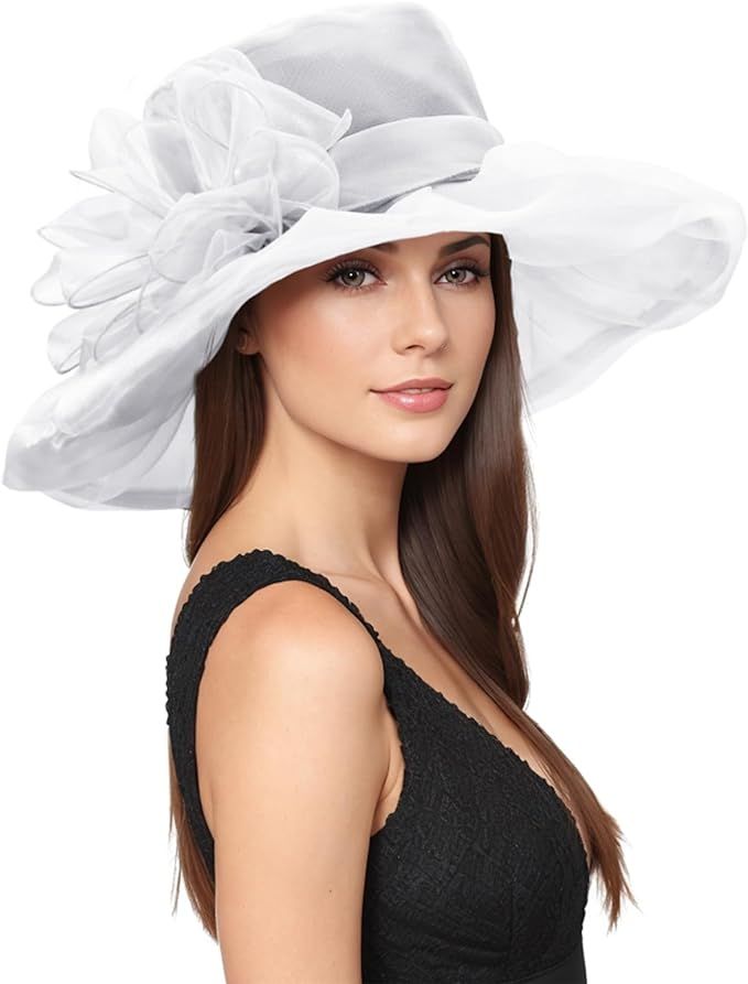 Komorebi Kentucky Derby Hats for Women Fascinator Hats Organza Tea Party Hats Bridal Church Weddi... | Amazon (US)