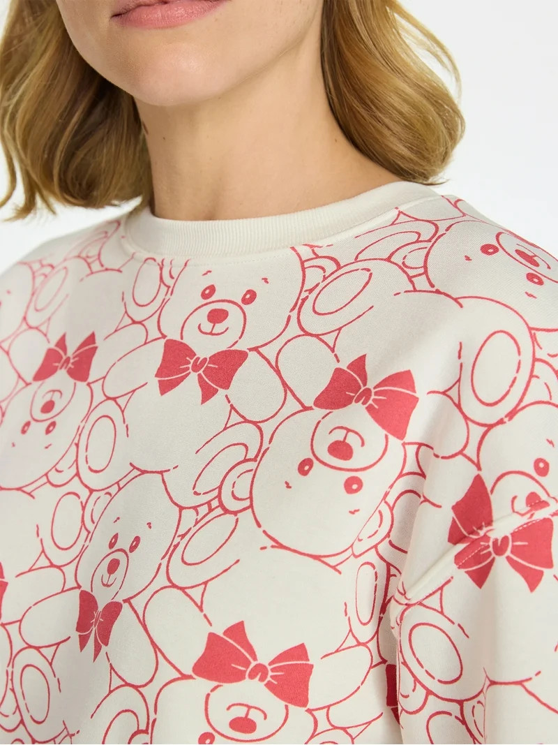 Women's Teddy Bear Graphic Fleece Sweatshirt, Sizes XXS-XXL | Walmart (US)