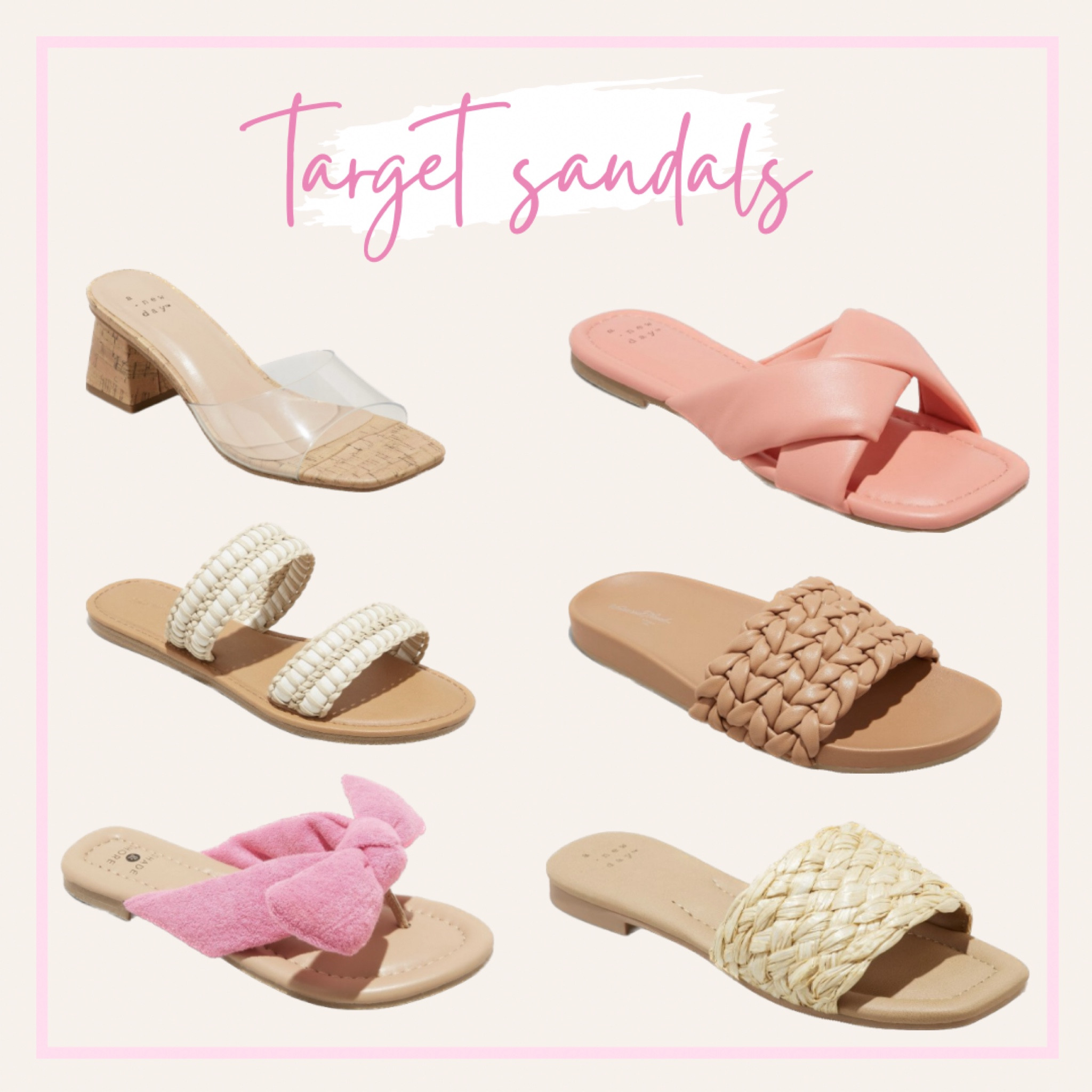 Target spring sandals 🌸 New arrivals at a great price point!

A pop of pink is definitely the trend for this spring ✨

#springsandals #targetsandals #targetnewarrivals 

#LTKunder50 #LTKshoecrush #LTKFind