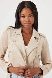 Faux Suede Cropped Moto Jacket | Forever 21 (US)