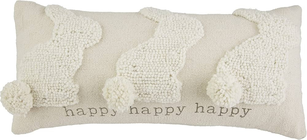 Mud Pie Easter Bunny Hook Pillow, 18" x 8", Happy | Amazon (US)