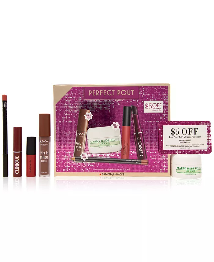 Created For Macy's 5-Pc. Perfect Pout Lip Set, Created for Macy's & Reviews - Makeup - Beauty - M... | Macys (US)